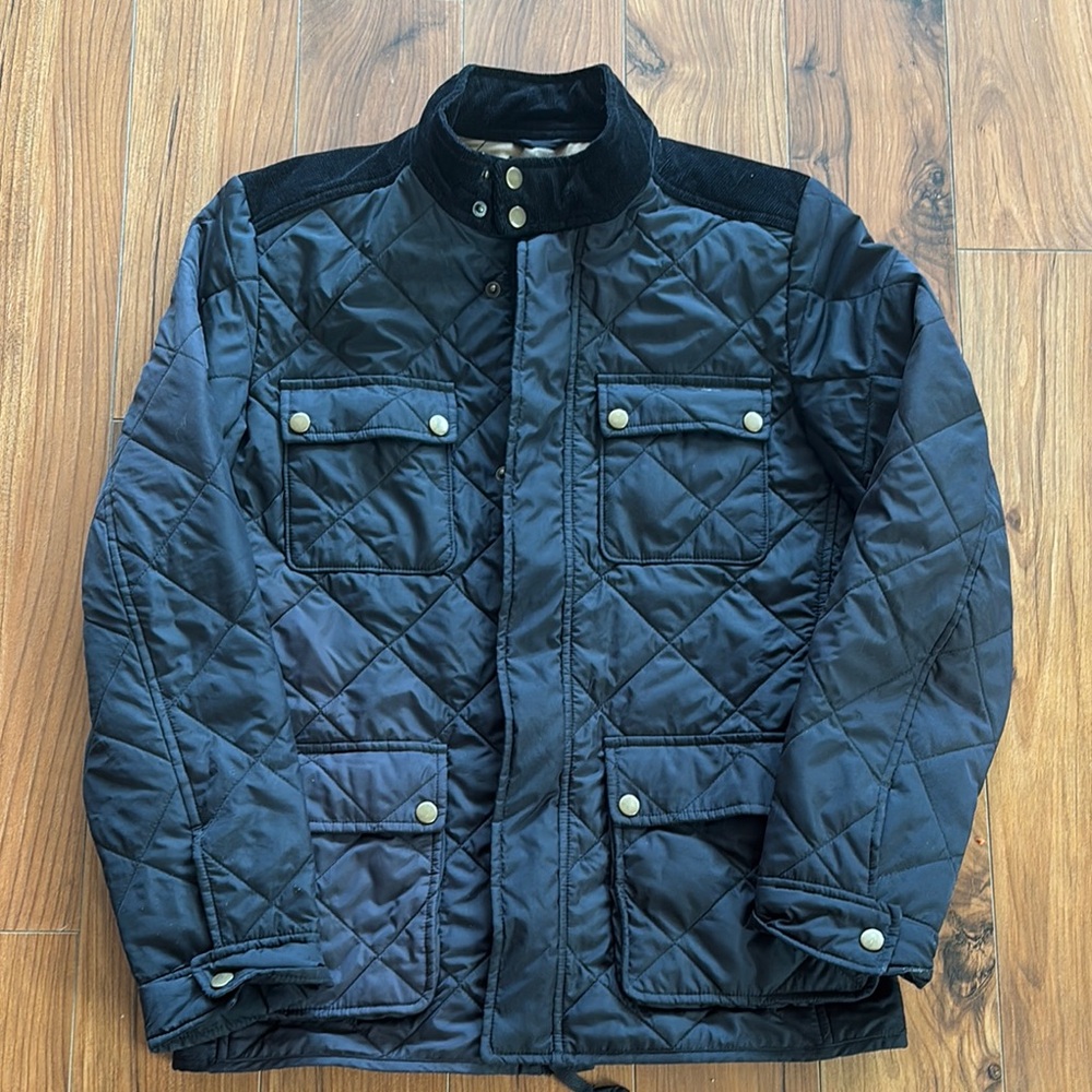 J. Crew Men's Black Quilted & Corduroy Jacket
